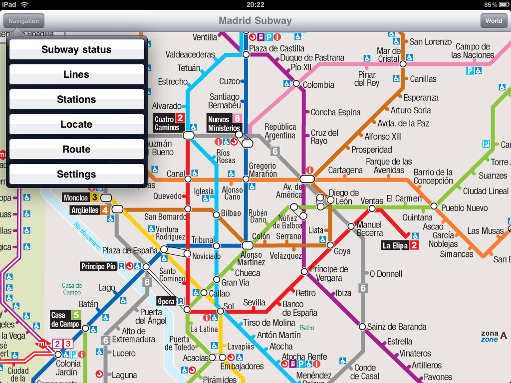 Metro Madrid Application For Ipad