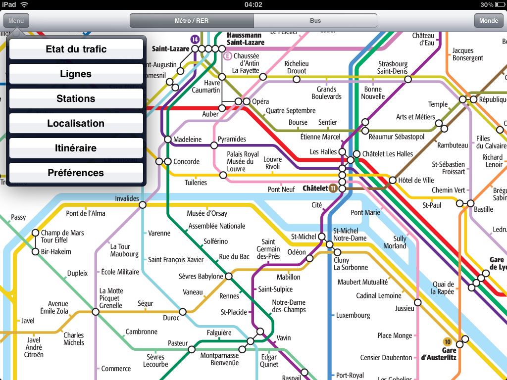 Métro Paris pour iPad