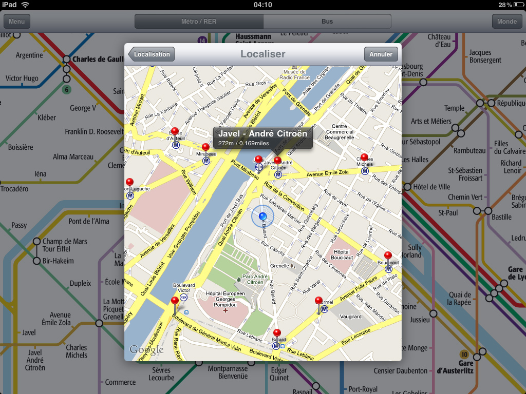 Métro Paris pour iPad