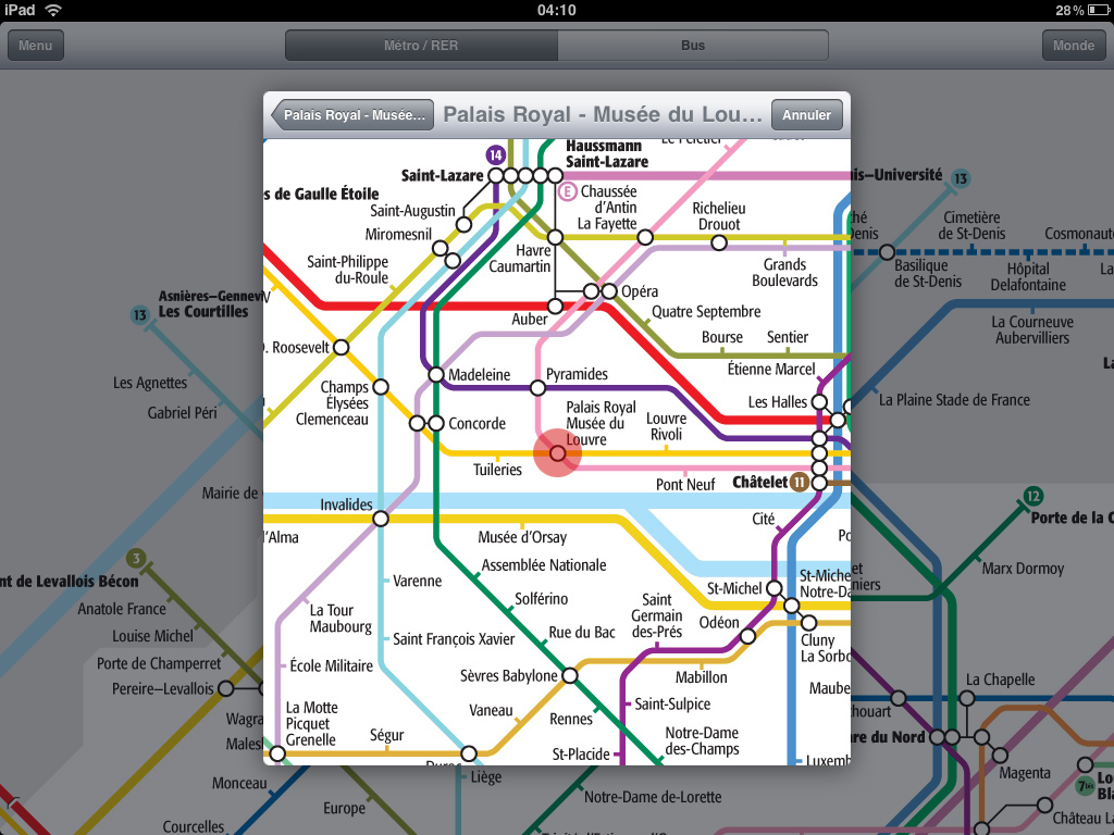 Métro Paris pour iPad