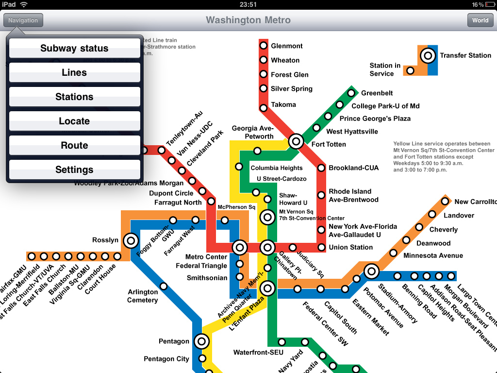 Washington Metro for iPad