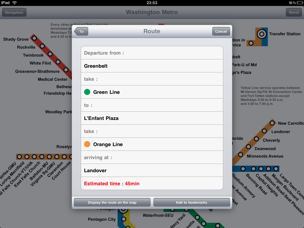 Washington Metro for iPad