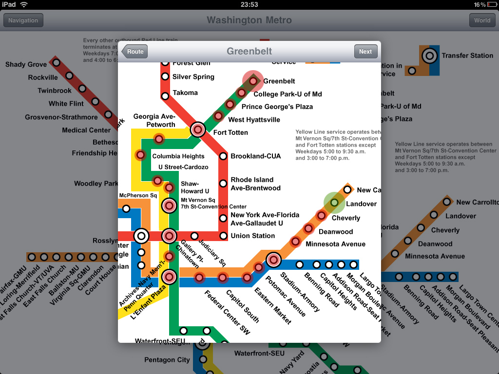 Washington Metro for iPad