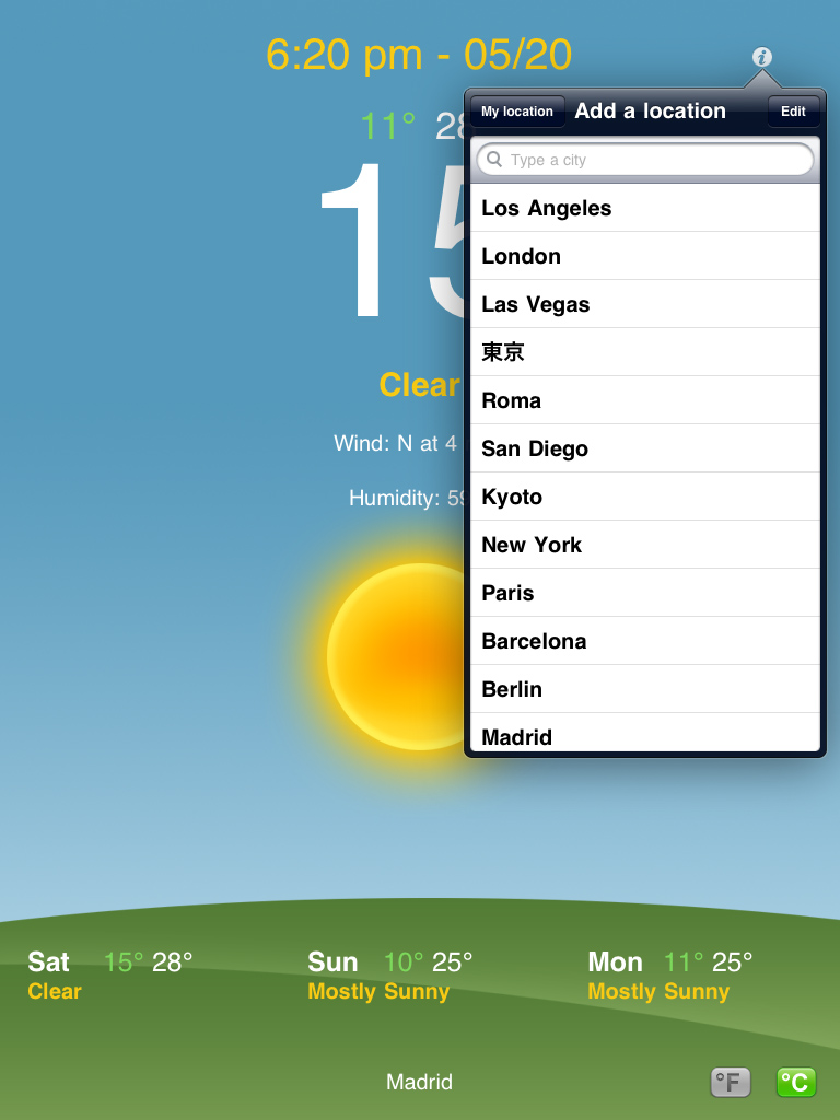Weather for iPad
